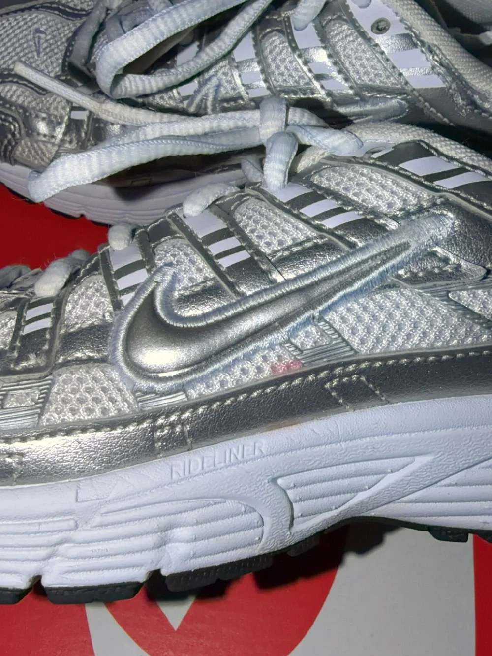 Nike Boys Silver and White P-6000 Sneakers